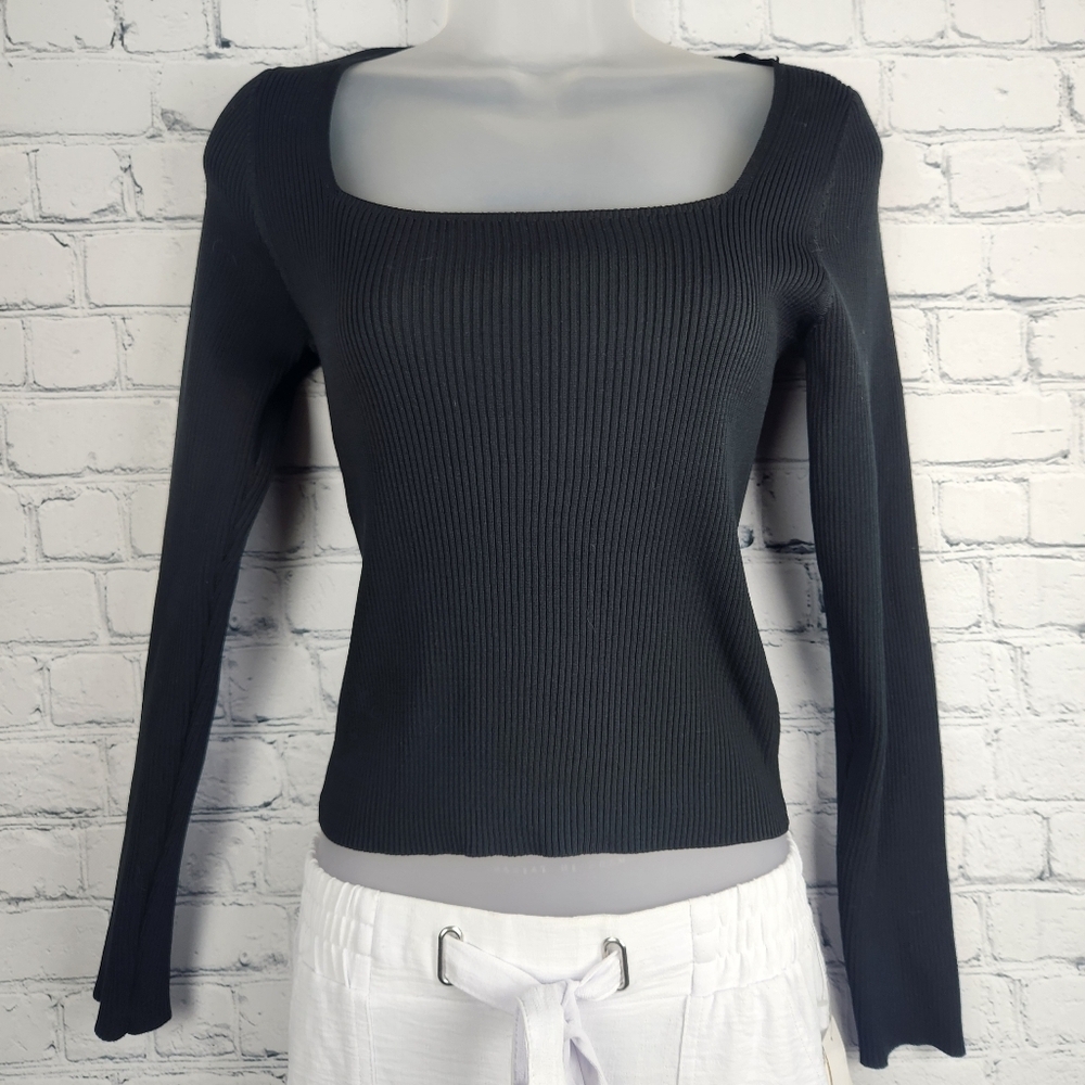 NWT Sincerely Jules Black Ribbed Sweater